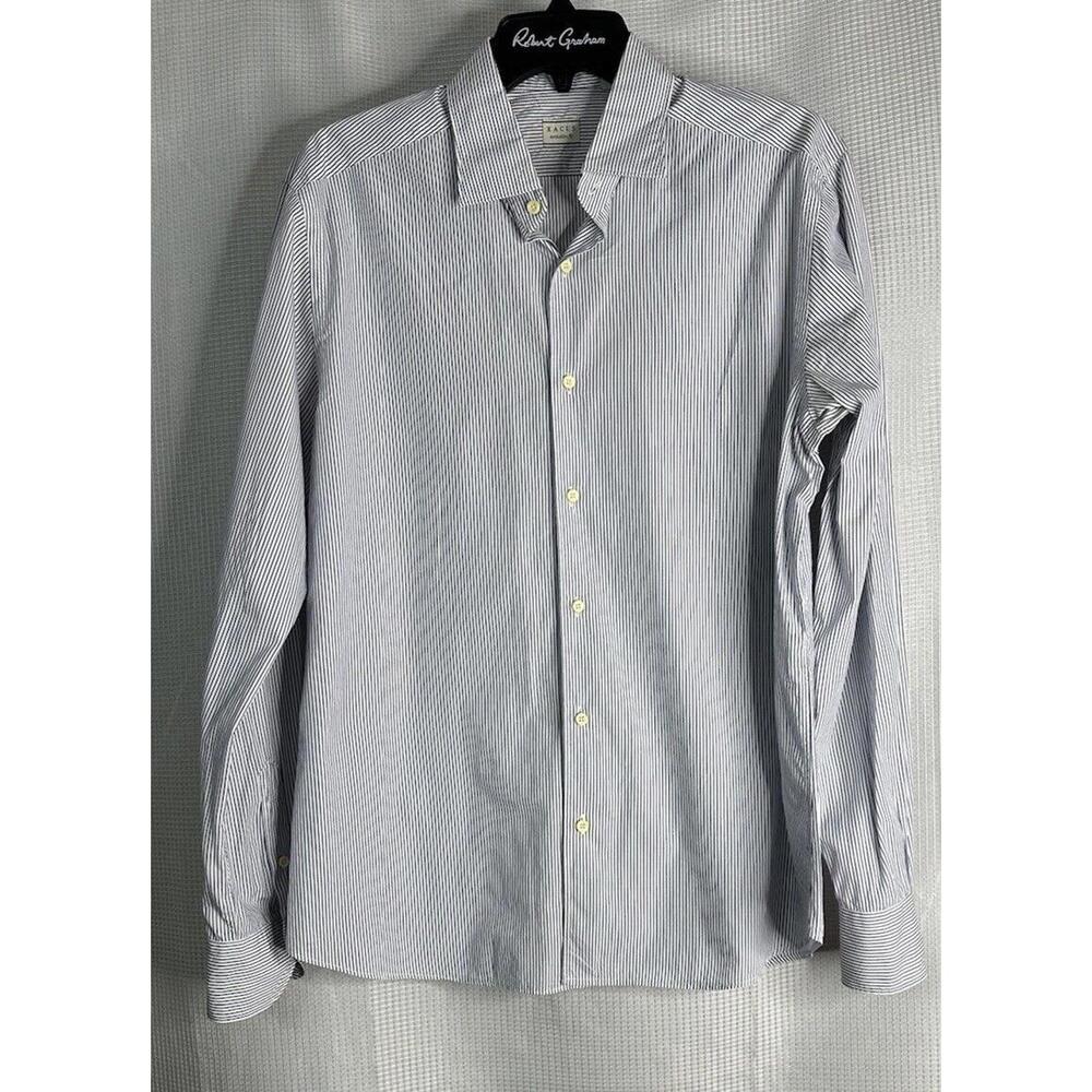 Xacus Evolution Fit Cotonificio Albini Men Long Sleeve Button Dress Shirt 15 3/4